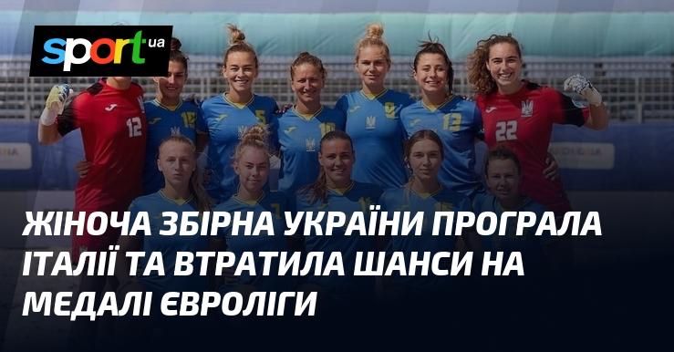 Жіноча команда України зазнала поразки від Італії, що позбавило її можливості боротися за медалі Євроліги.