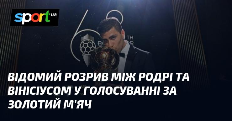 Відомий контраст у результатах голосування за Золотий м'яч між Родрі та Вінісіусом.